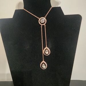 Trifari kaleidoscope rose gold and black neclace